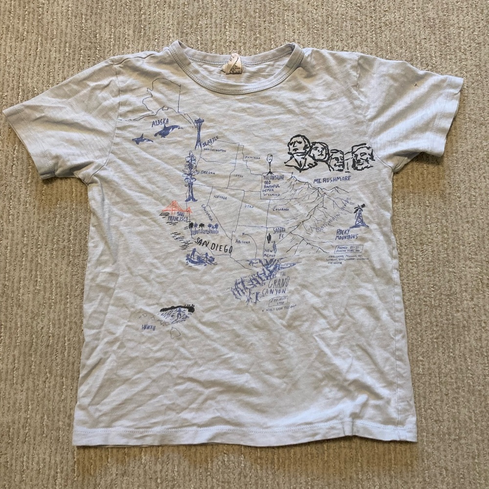 Light blue map t-shirt
